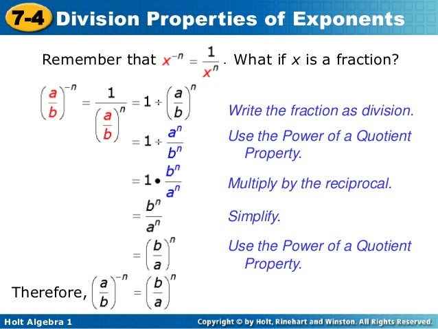 k exponents of properties division form Exponent laws