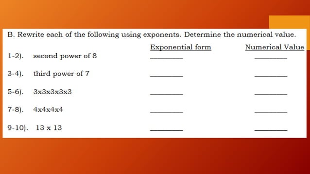 Exponents and Exponential Notation.pptx | Physics | Science