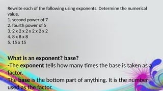 EXPONENTS and Exponential Notation 2nd quarter.pptx