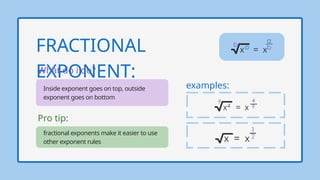Exponents and radicals exercises and classwork.pptx
