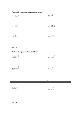 QUESTION 11
QUESTION 12
 