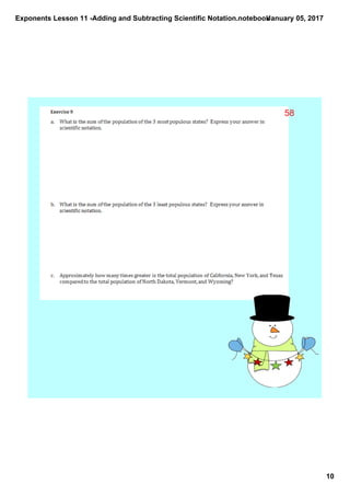 Exponents lesson 11 adding and subtracting scientific notation | PDF