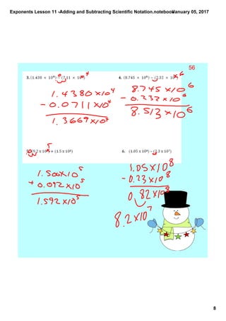 Exponents lesson 11 adding and subtracting scientific notation | PDF