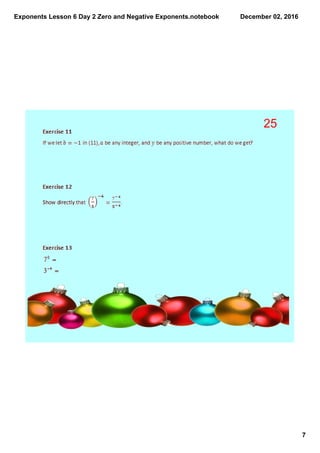 Exponents lesson 6 day 2 zero and negative exponents | PDF