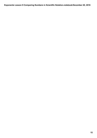 Exponents lesson 9 comparing numbers in scientific notation | PDF