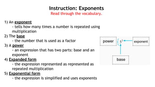 Exponents Lessson Plan...learning about Exponents | PDF