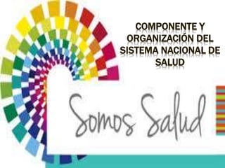 COMPONENTE Y
ORGANIZACIÓN DEL
SISTEMA NACIONAL DE
SALUD
 