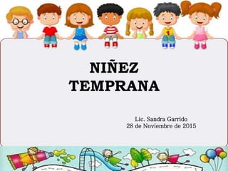 NIÑEZ
TEMPRANA
Lic. Sandra Garrido
28 de Noviembre de 2015
 