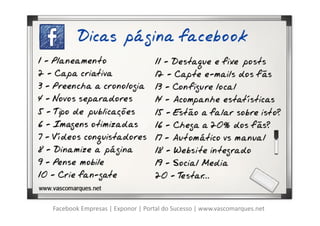 Facebook Empresas | Exponor | Portal do Sucesso | www.vascomarques.net
 
