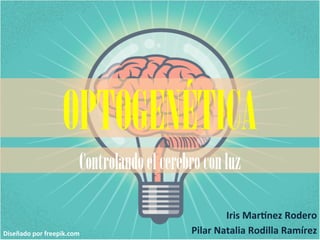 Iris	
  Mar(nez	
  Rodero	
  
Pilar	
  Natalia	
  Rodilla	
  Ramírez	
  
OPTOGENÉTICA
Diseñado	
  por	
  freepik.com	
  
Controlandoelcerebroconluz
 