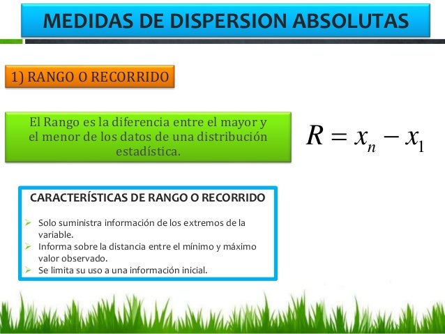 MEDIDAS DE DISPERSION ABSOLUTAS Y RELATIVAS