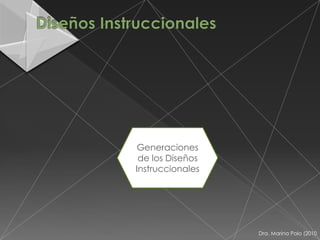 Generaciones
 de los Diseños
Instruccionales




                  Dra. Marina Polo (2010
 