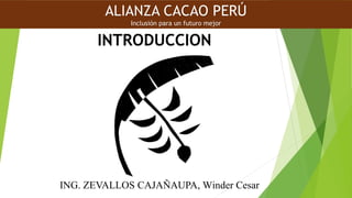 INTRODUCCION
ING. ZEVALLOS CAJAÑAUPA, Winder Cesar
ALIANZA CACAO PERÚ
Inclusión para un futuro mejor
 
