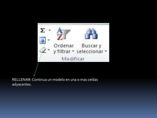 RELLENAR: Continua un modelo en una o mas celdas
adyacentes.
 