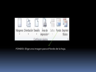 FONDO: Elige una imagen para el fondo de la hoja.
 
