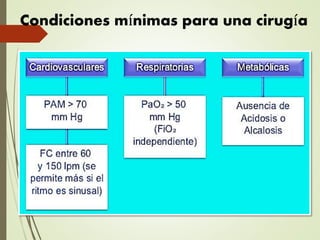 Condiciones mínimas para una cirugía
 