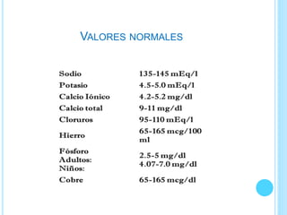 VALORES NORMALES
 