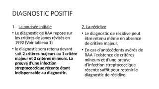 Exposé sur le rhumatisme articulaire aigu (RAA) ou la maladie de ...