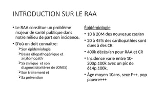 Exposé sur le rhumatisme articulaire aigu (RAA) ou la maladie de ...