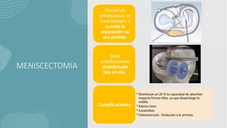 LESIONES MENISCALES DIAGNOSTICO Y TRATAMIENTO | PPTX