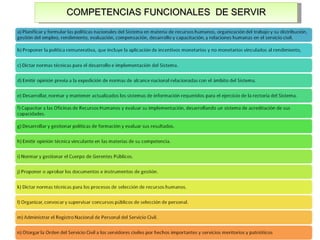 COMPETENCIAS FUNCIONALES DE SERVIR
 
