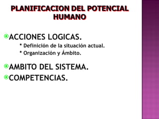 ACCIONES     LOGICAS.
   * Definición de la situación actual.
   * Organización y Ámbito.

AMBITODEL SISTEMA.
COMPETENCIAS.
 