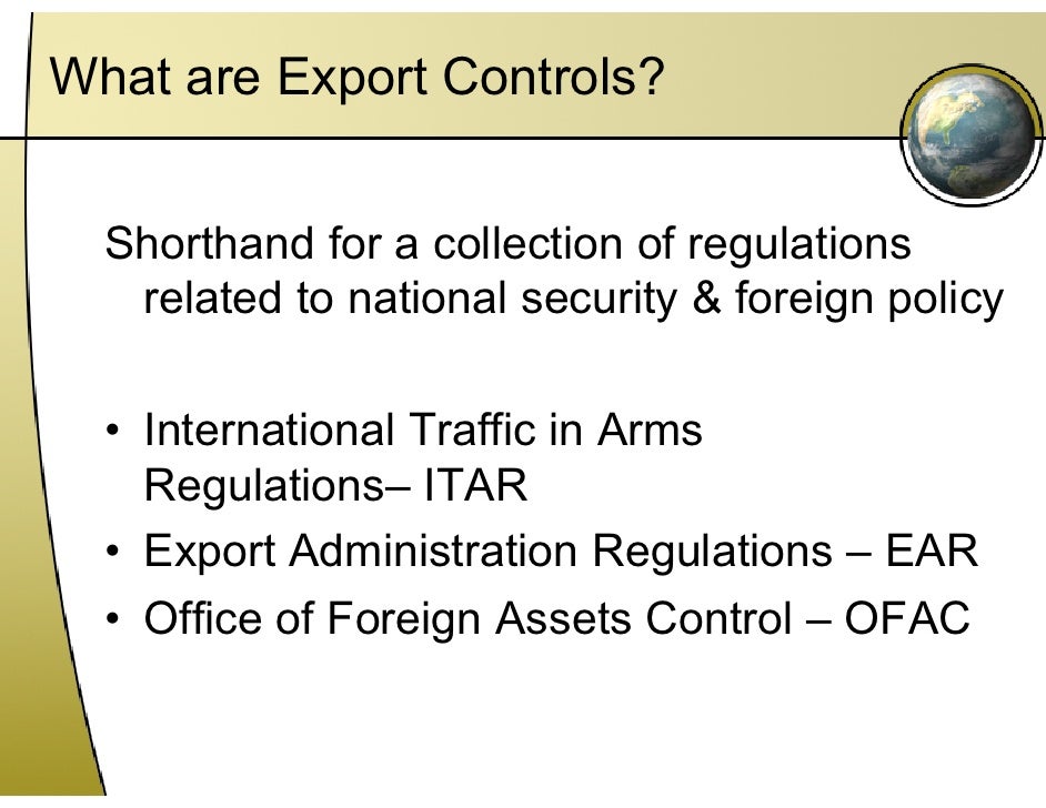 Export Control And Universities