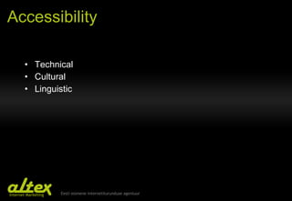 Accessibility Technical Cultural Linguistic 