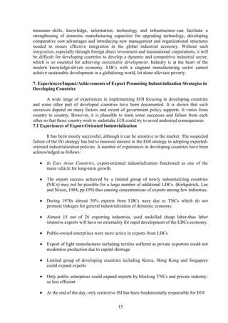 eoi industrialization arguments
