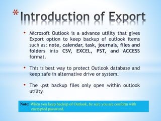 How to Export Outlook Data File? | PPTX