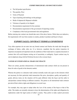 Export procedure-and-documentation