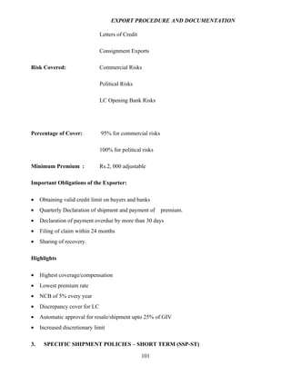 Export procedure-and-documentation