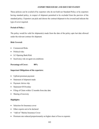 Export procedure-and-documentation