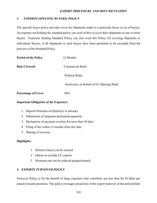 Export procedure-and-documentation