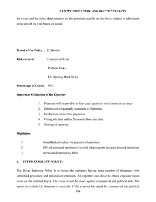 Export procedure-and-documentation