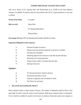Export procedure-and-documentation