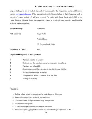 Export procedure-and-documentation