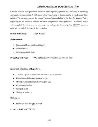 Export procedure-and-documentation