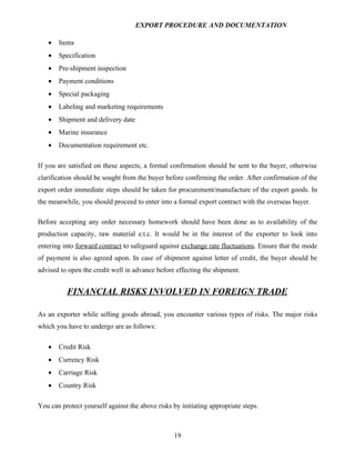 Export procedure-and-documentation