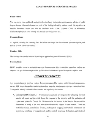 Export procedure-and-documentation