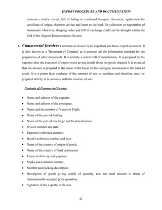 Export procedure-and-documentation