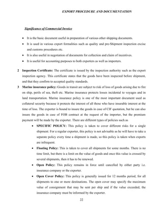 Export procedure-and-documentation