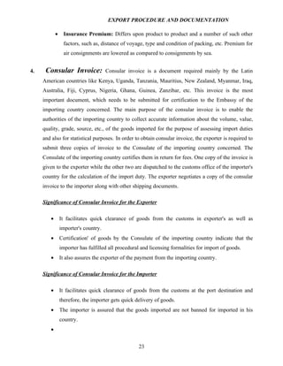 Export procedure-and-documentation