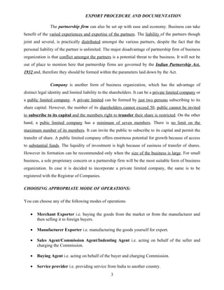 Export procedure-and-documentation