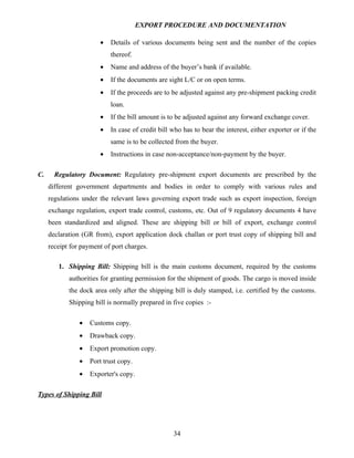 Export procedure-and-documentation