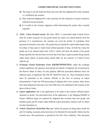 Export procedure-and-documentation