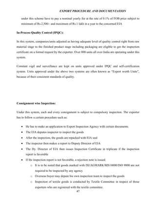 Export procedure-and-documentation