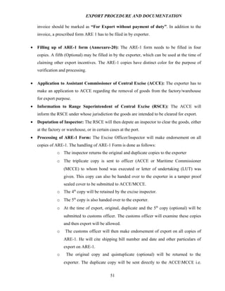 Export procedure-and-documentation