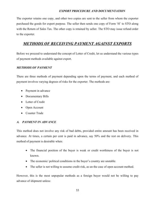 Export procedure-and-documentation