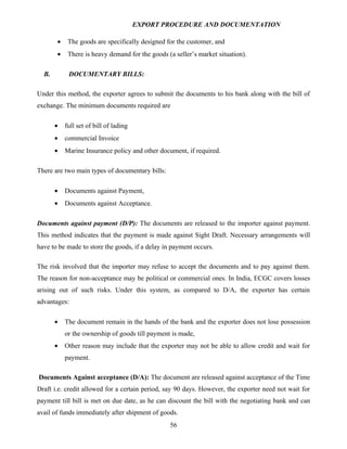 Export procedure-and-documentation